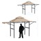 Beige BBQ Grill Gazebo Outdoor Canopy 13.5' x 4' Dual Side Awnings Steel Frame